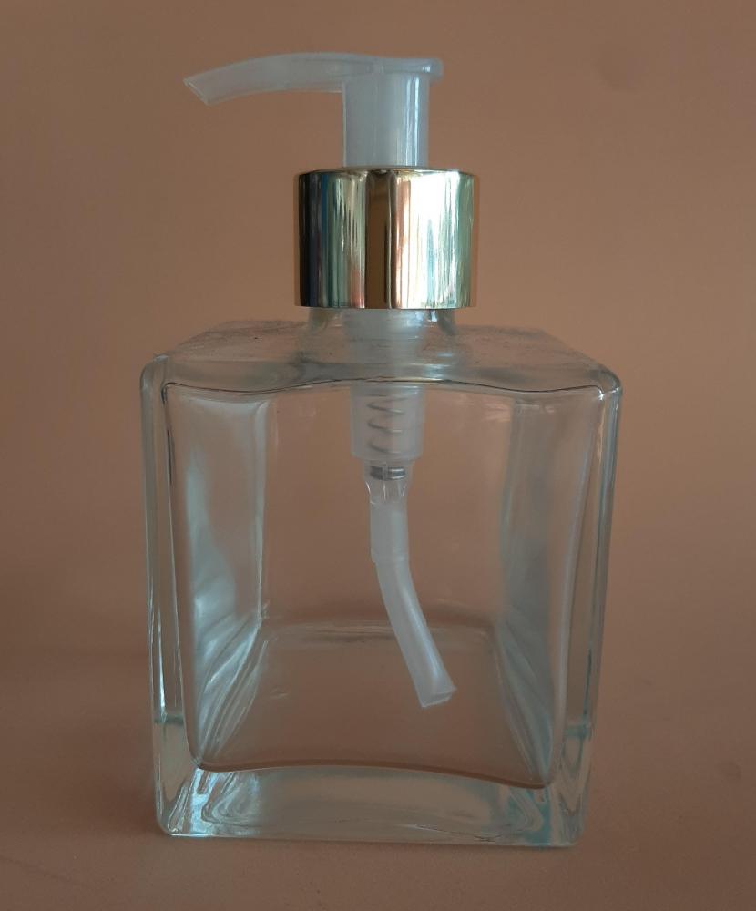 Vidro Cubo 250Ml Com Válvula Pump Luxo